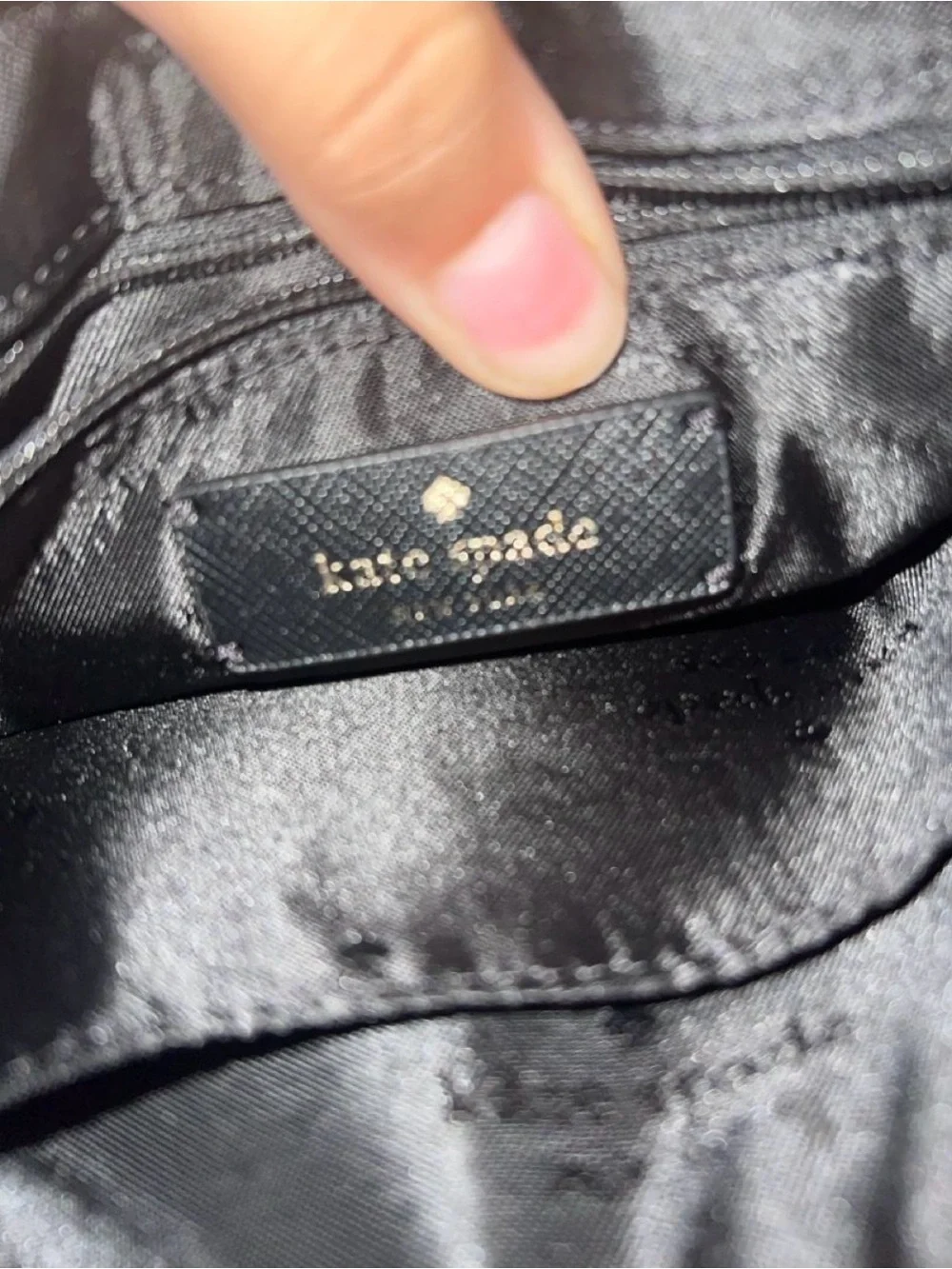 kate spade Black Leather Crossbody with Gold Hardware